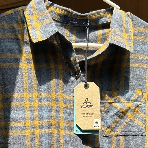 NEW PrAna Organic Cotton Long-Sleeved Lightweight Flannel - Size Medium - Picture 4 of 5